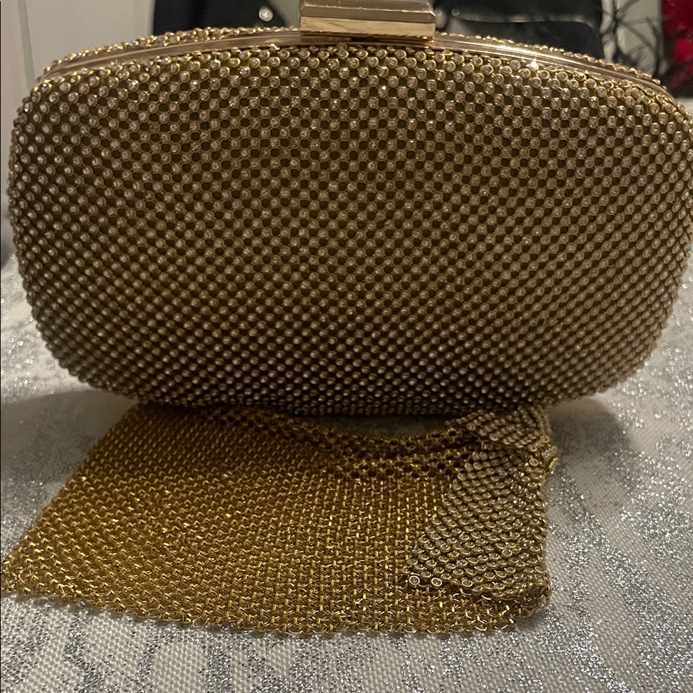 Chic Gold Mesh Clutch by Carrier Co.
